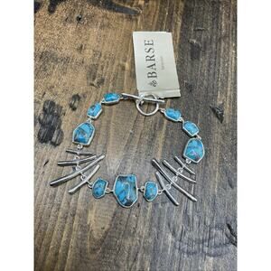 Barse Charisma Toggle Bracelet- Zinc Infused Turquoise- Silver- NWT